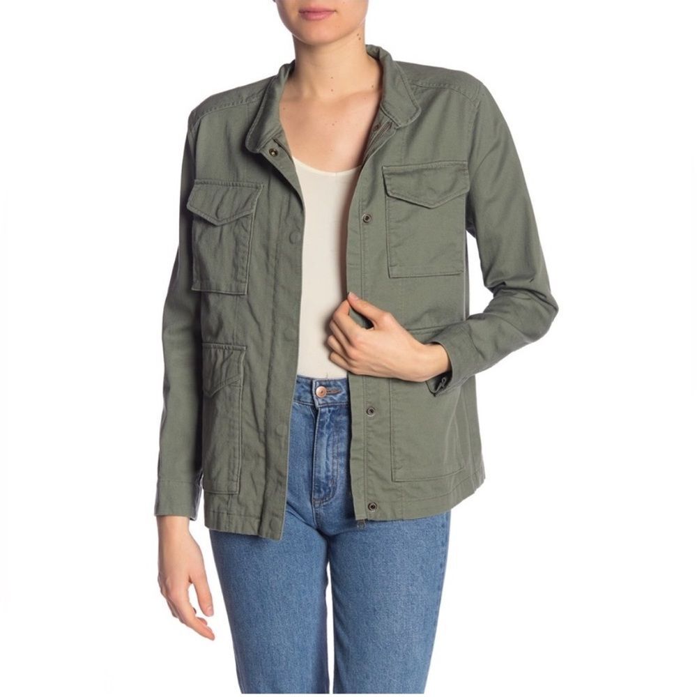 NWT Vince Women's Military Canvas Olive Green Utility Jacket